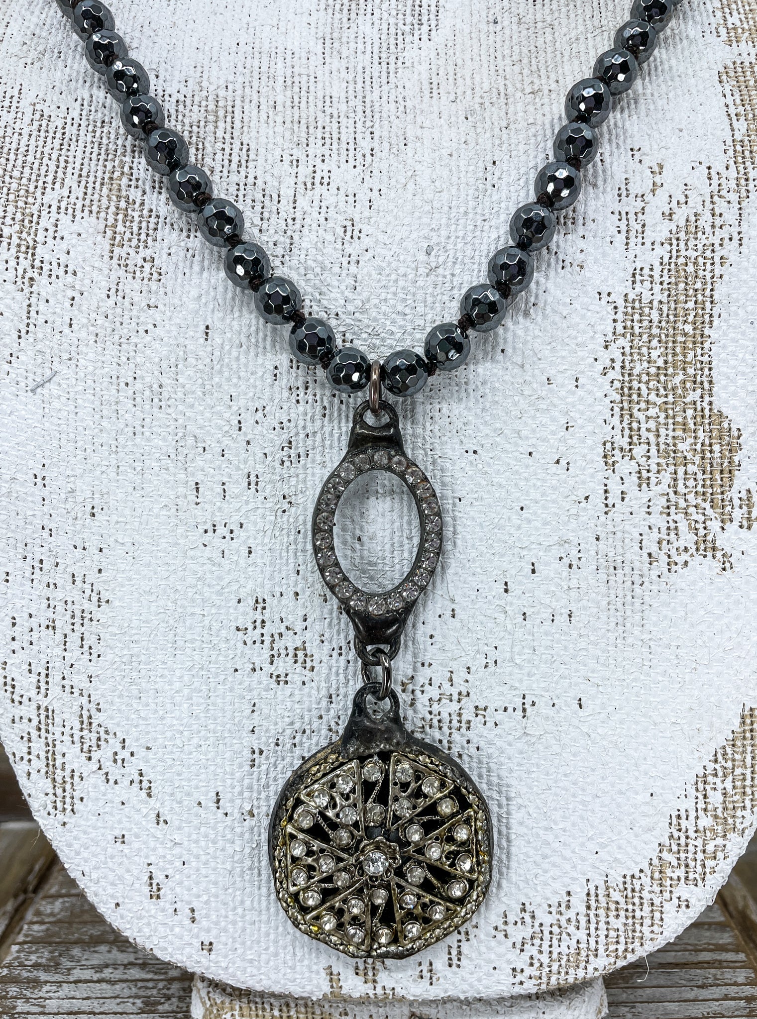 Vintage Soldered Circle Pendant Necklace