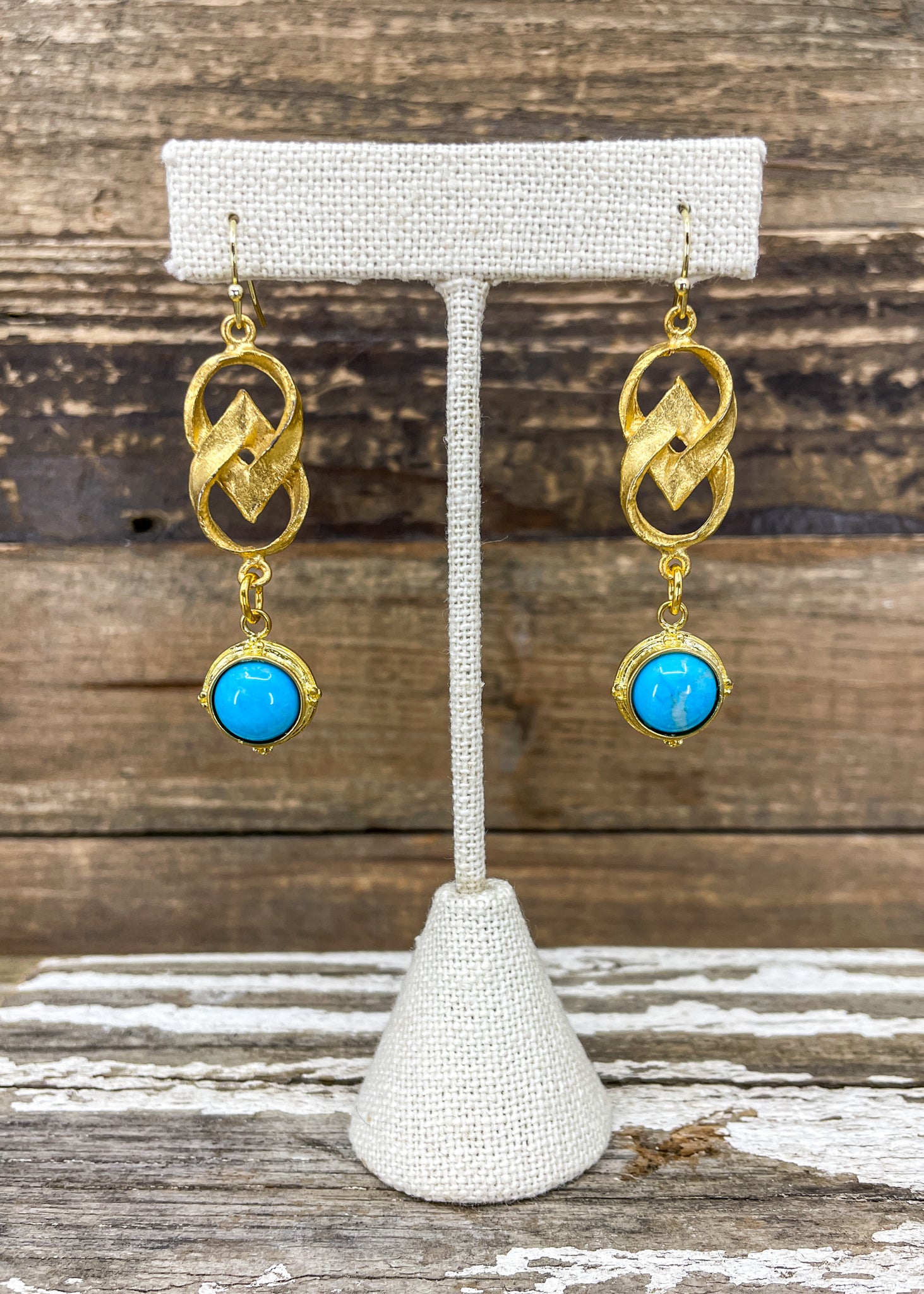 Vintage Gold & Turquoise Earrings
